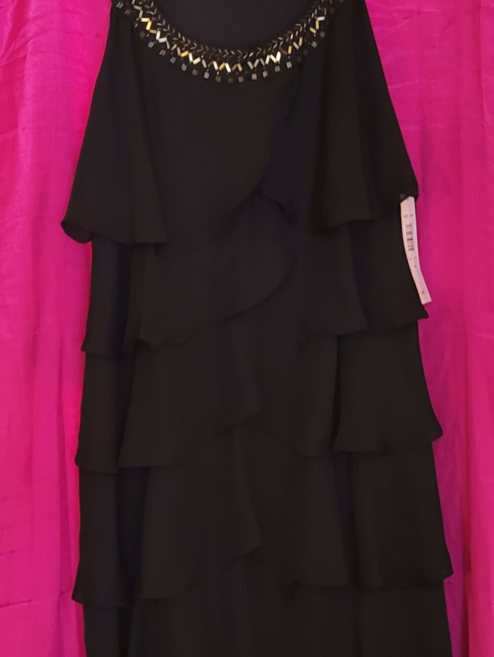 Glamour Black Dress with Gold Accent
